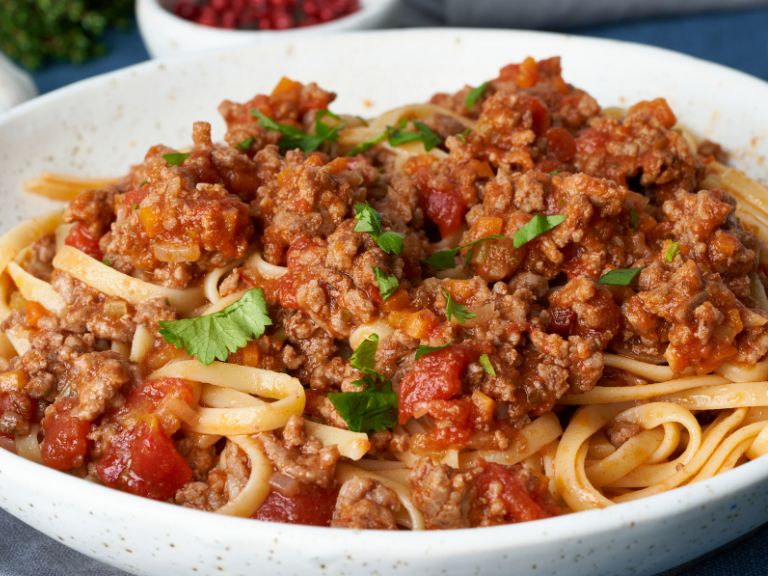 macarrão com carne moida
