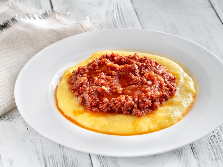 receita de polenta com carne moida