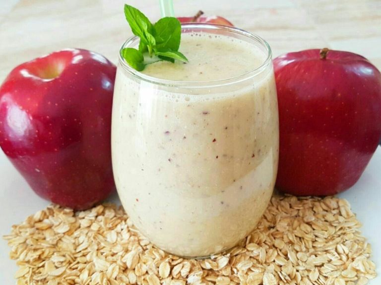 suco de maça com aveia