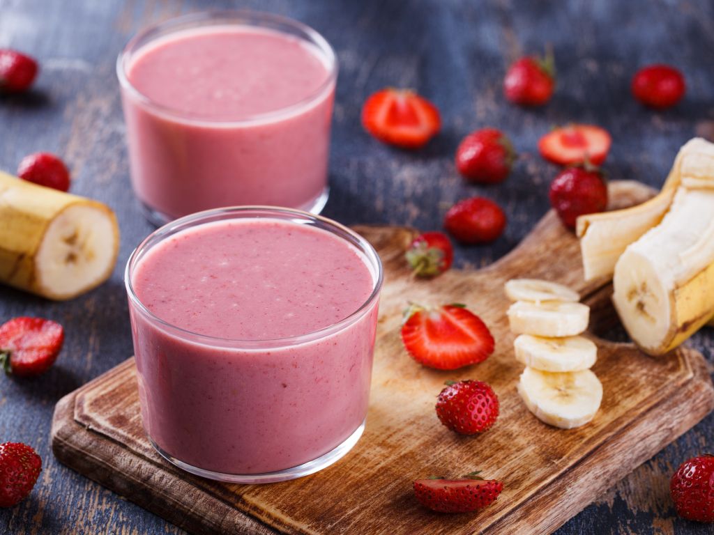 Smoothie de Banana e Morango