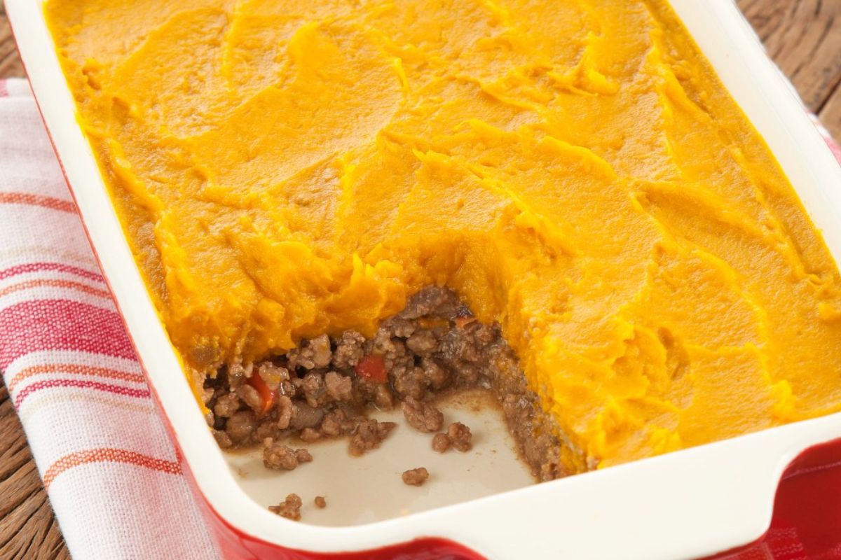 escondidinho de abobora com carne moida