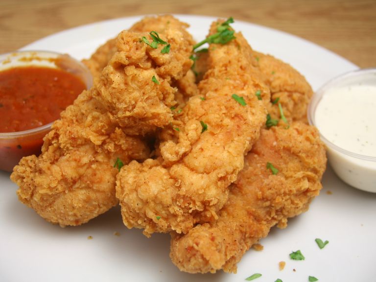 frango empanado com farinha de trigo