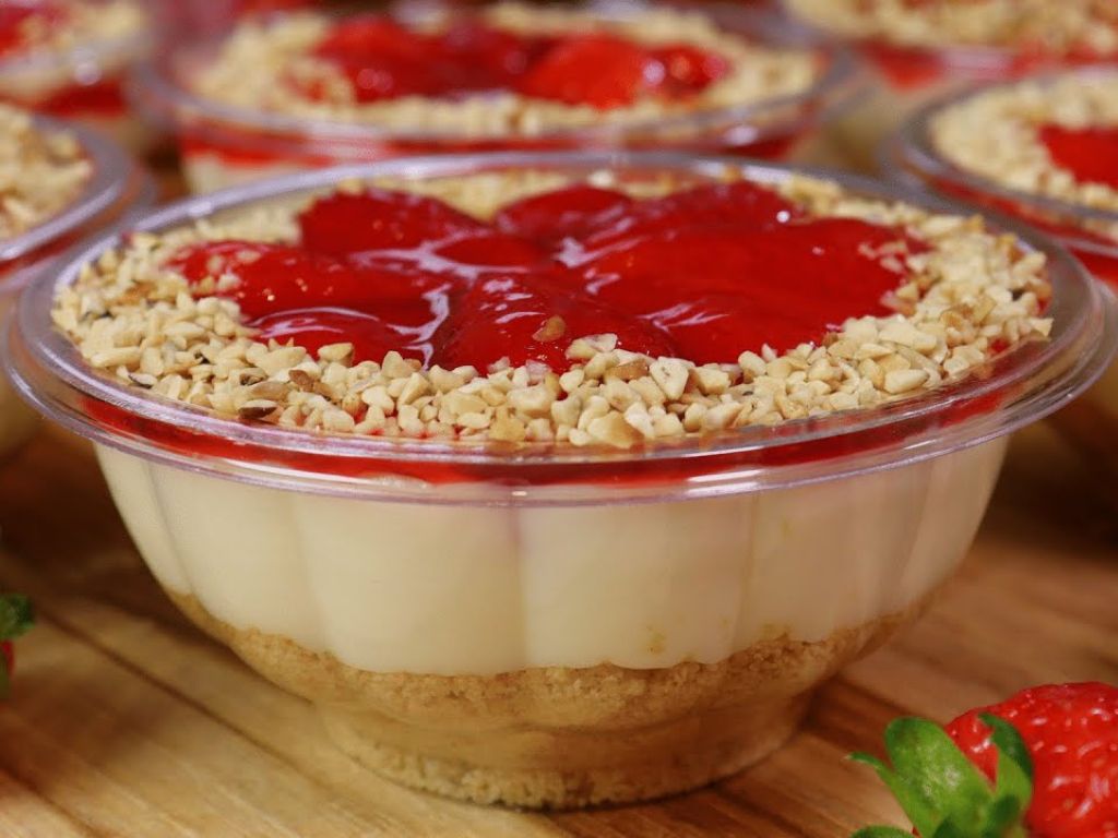 receita de tortinha de morango no pote