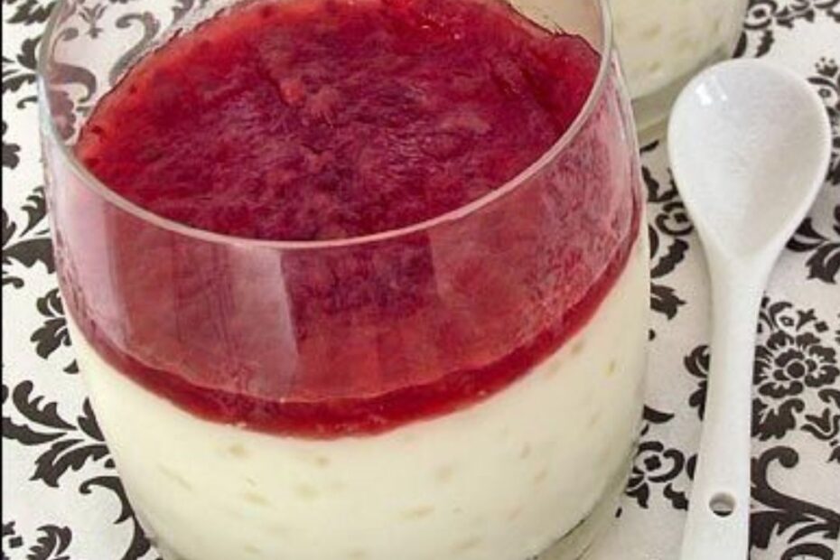 creme de tapioca com geleia
