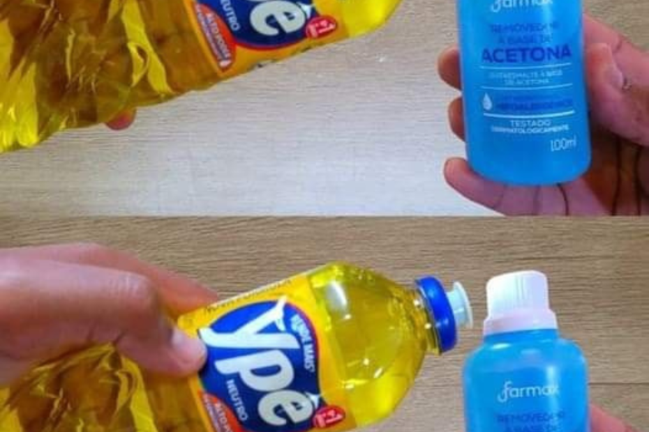mistura de acetona com detergente