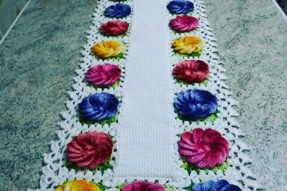 caminho de mesa de crochê fácil e bonito