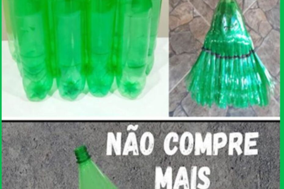 como fazer vassoura de garrafa pet