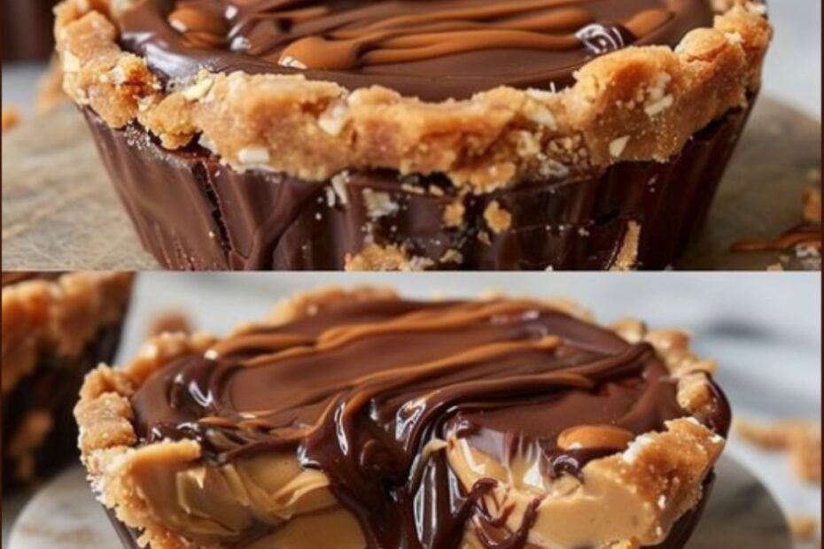 copos de chocolate com manteiga de amendoim
