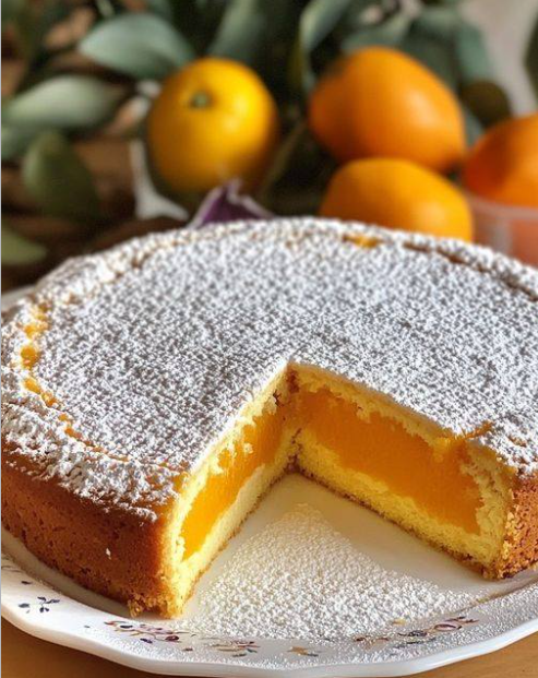 Bolo de laranja com recheio de creme de laranja