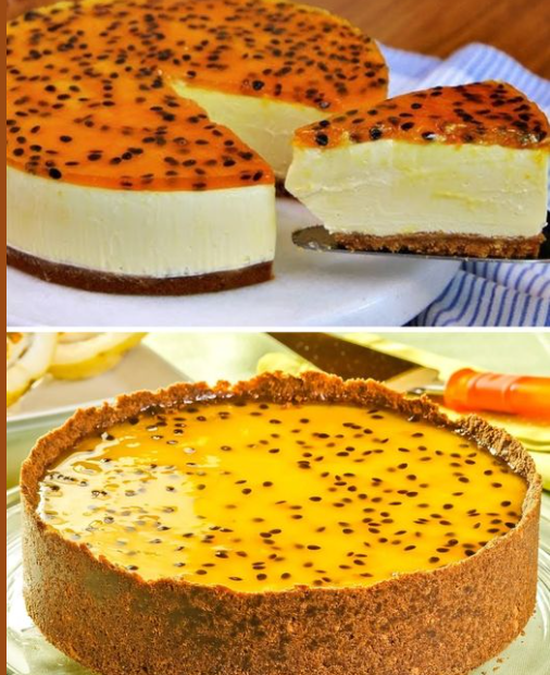 torta de maracujá com biscoito